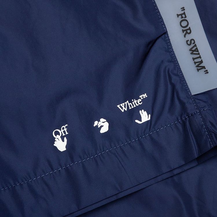 Off White Logo Swimshorts BlueWhite
