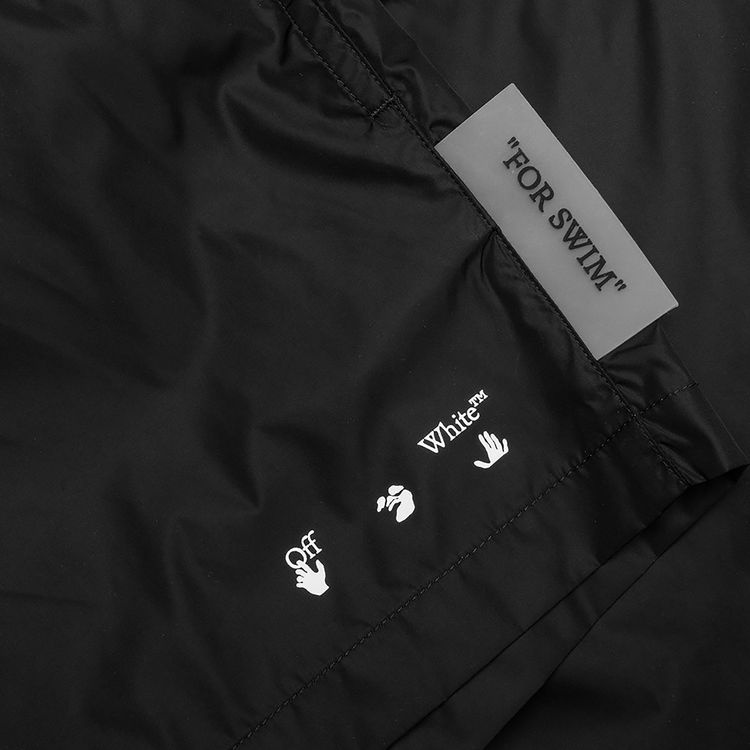 Off White Logo Swimshorts BlackWhite