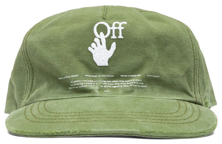 Off White Hand Off Baseball Cap Hedge GreenWhite