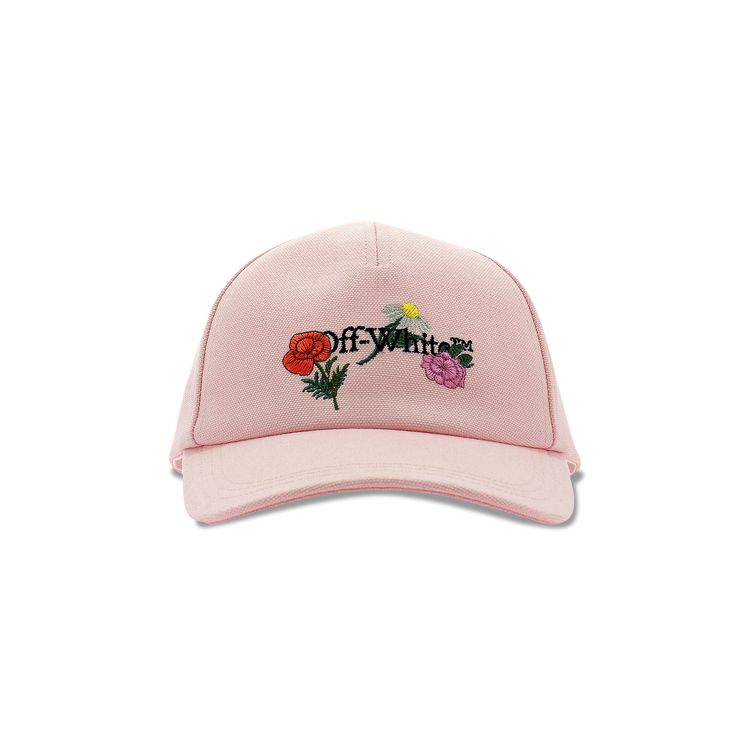 Off White Embroidered Canvas Baseball Cap NudeMulticolor