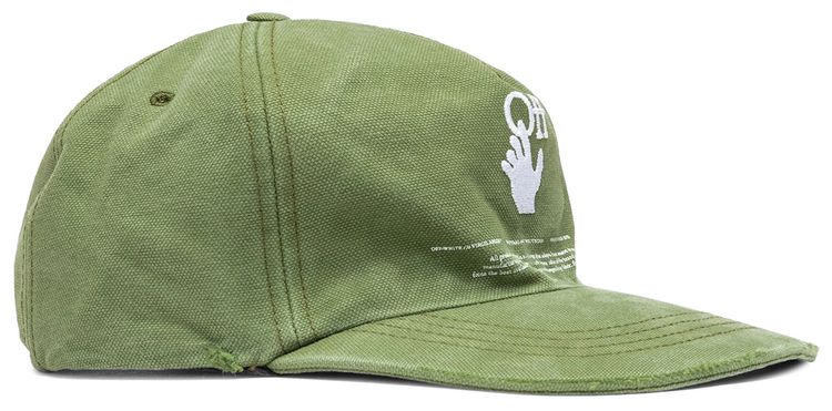 Off White Hand Off Baseball Cap Hedge GreenWhite