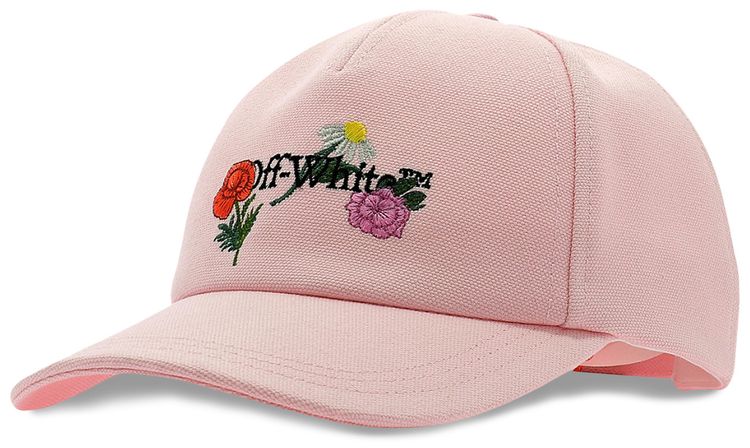 Off White Embroidered Canvas Baseball Cap NudeMulticolor