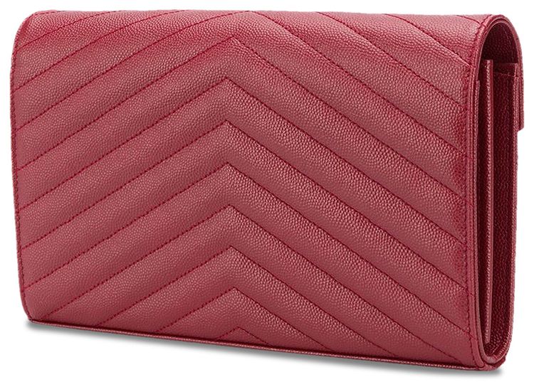 Saint Laurent Medium Matelasse Leather Wallet On Chain Opyum Red