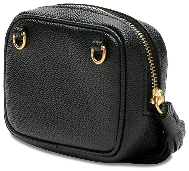 Saint Laurent Grain De Poudre Key Pouch On Chain Nero