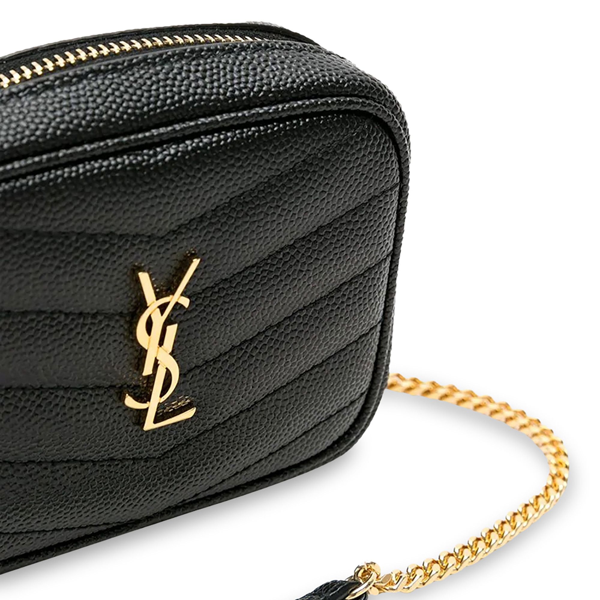 Buy Saint Laurent Grain De Poudre Key Pouch On Chain Nero 635088 1GF01 1000 GOAT CA