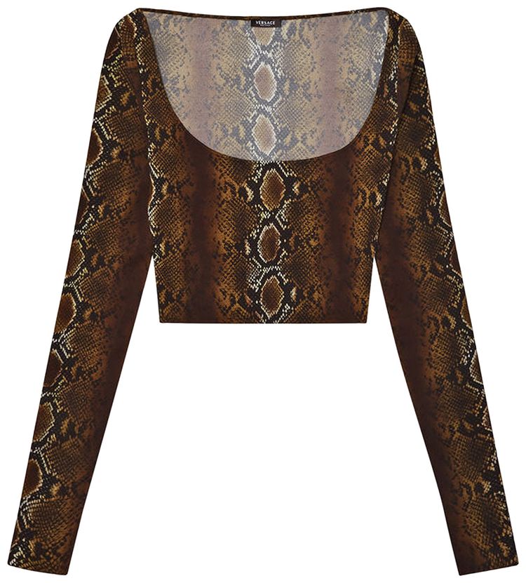 Versace Python Print Georgette Top Animalier