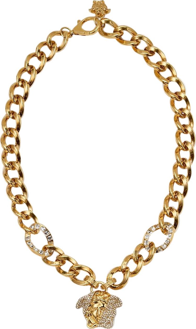 Versace Palazzo Dia Crystal Chain Necklace 'Crystal/Versace Gold'