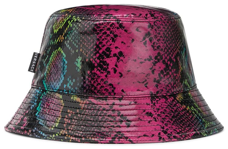 Versace Python Print Bucket Hat Pink