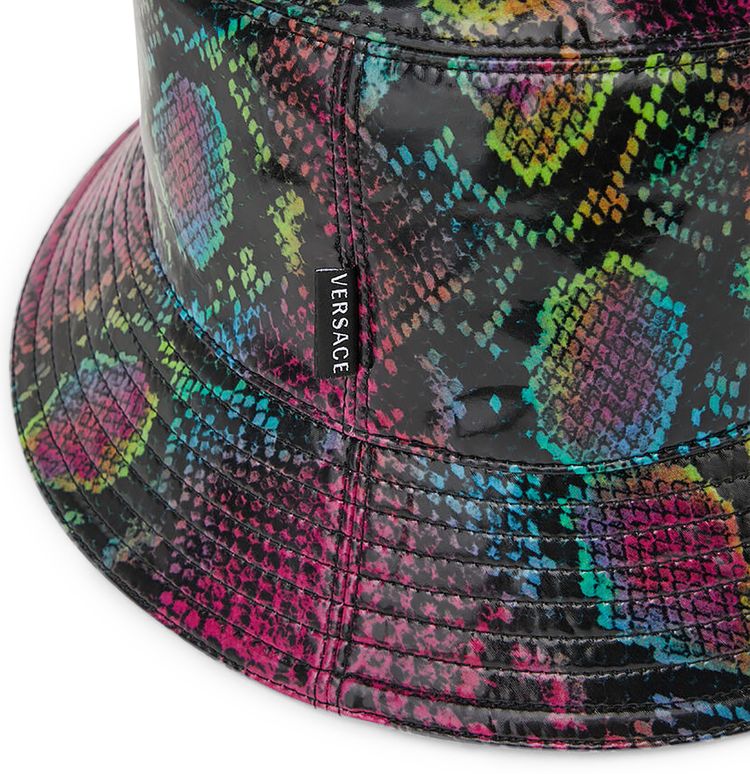 Versace Python Print Bucket Hat Pink