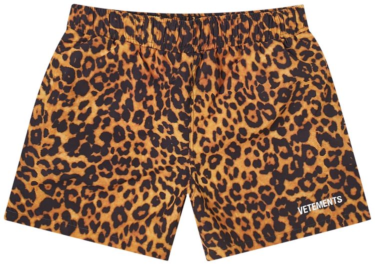 Vetements Leopard Logo Swimshorts Leopard