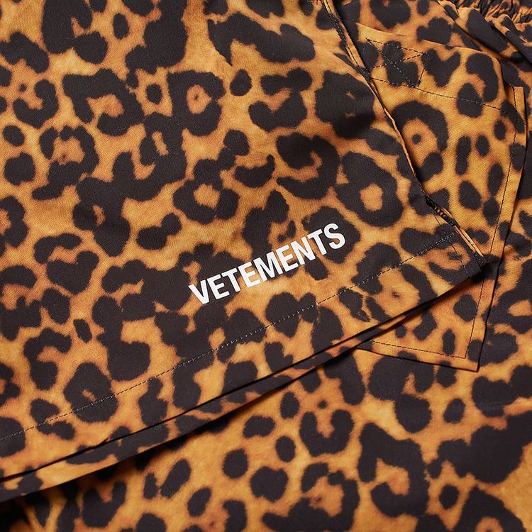 Vetements Leopard Logo Swimshorts Leopard