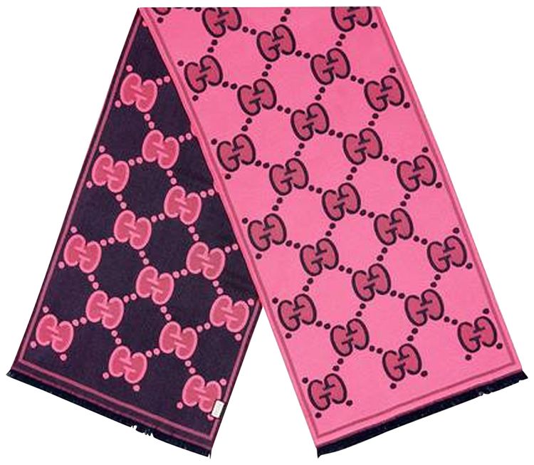 Gucci GG Wool Jacquard Scarf Pink