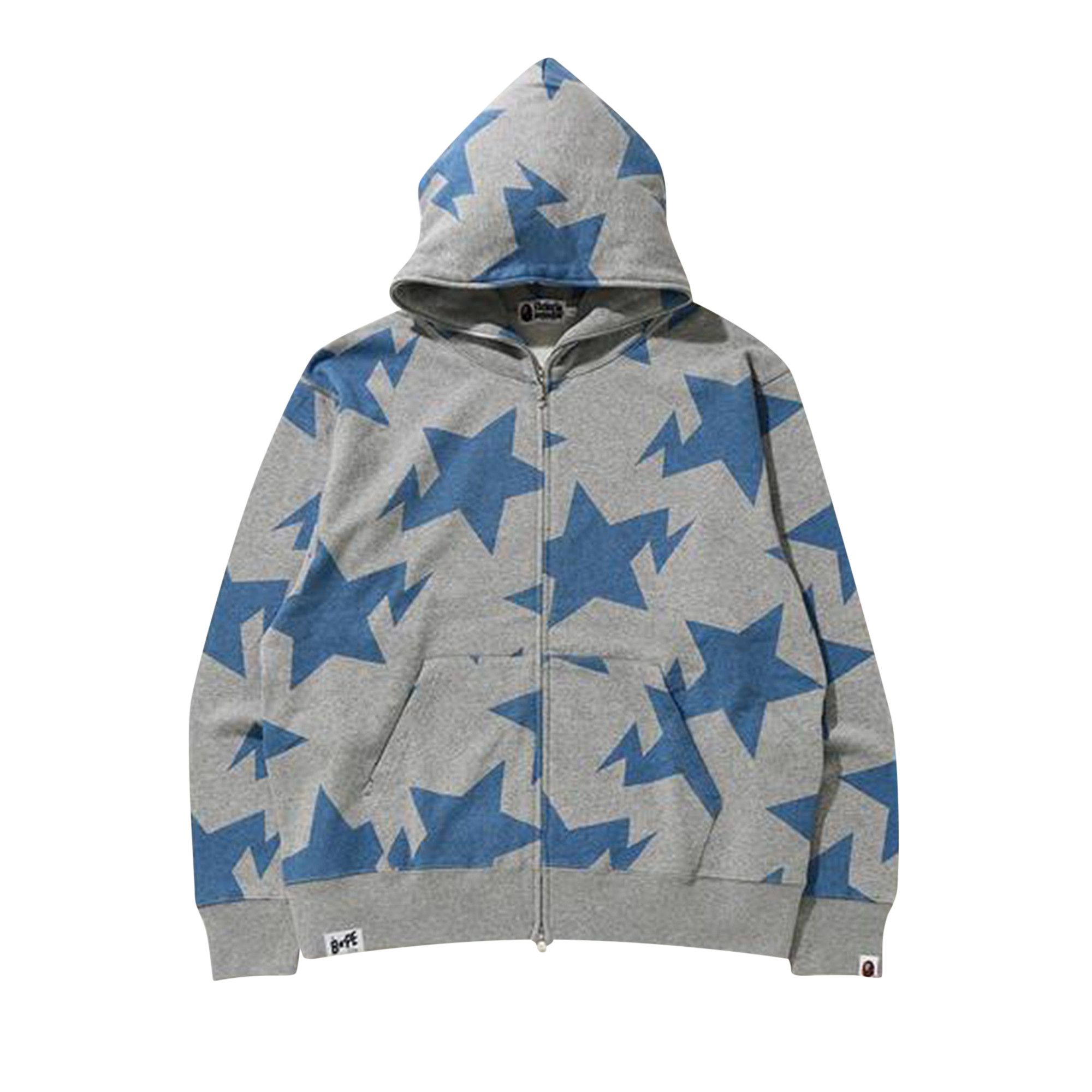 Buy BAPE Relaxed Sta Pattern Full Zip Hoodie Gray 1G80 115 010 GRAY GOAT