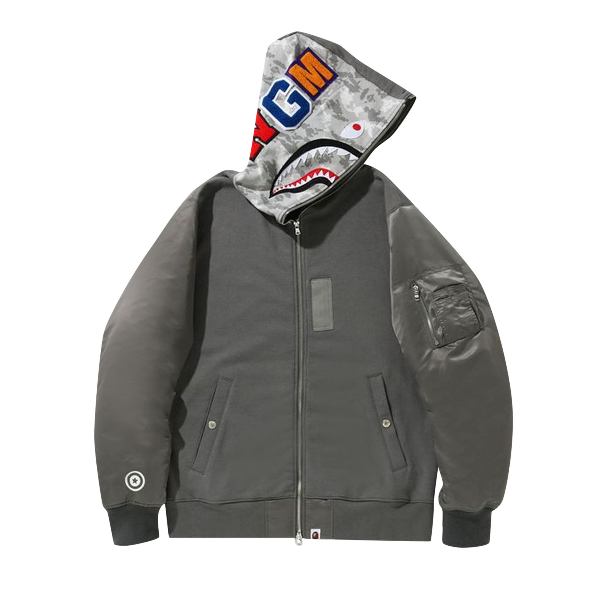 Military shark full zip hoodie store