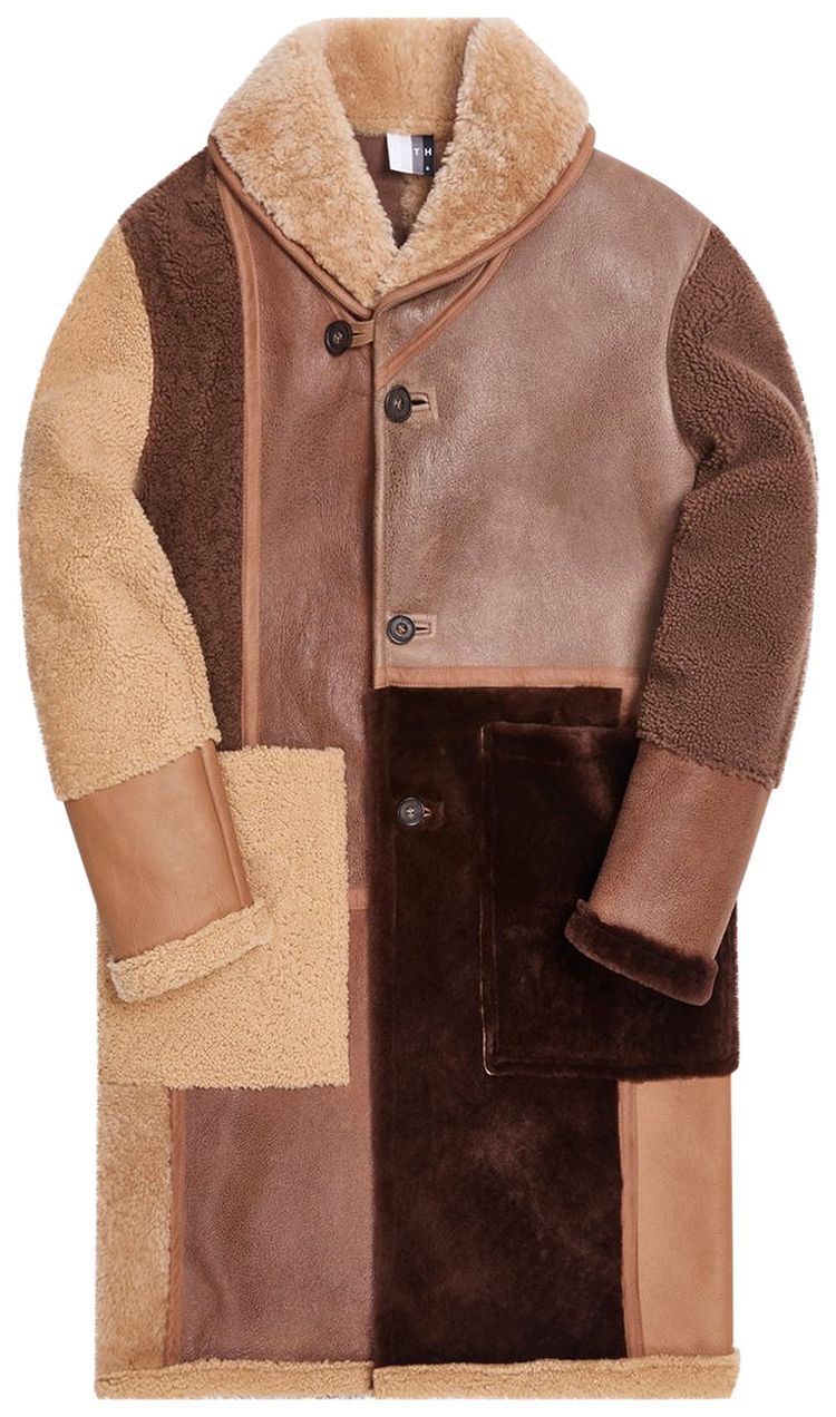 Kith Shearling Patchwork Becker Coat Multicolor