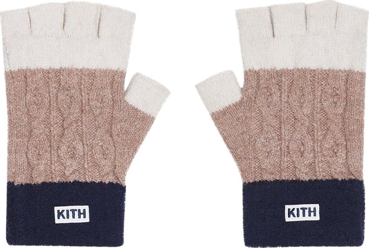 Kith Ellwood Colorblocked Fingerless Gloves 'Dark Tan'