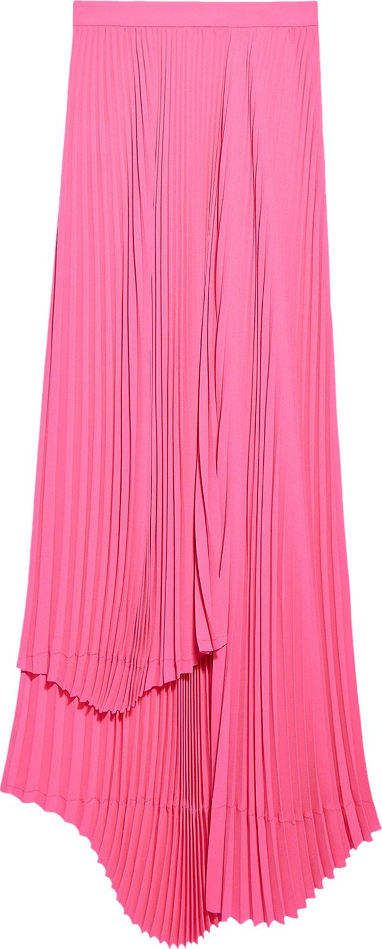 Balenciaga Assymetric Pleated Midi Skirt 'Fluo Pink'
