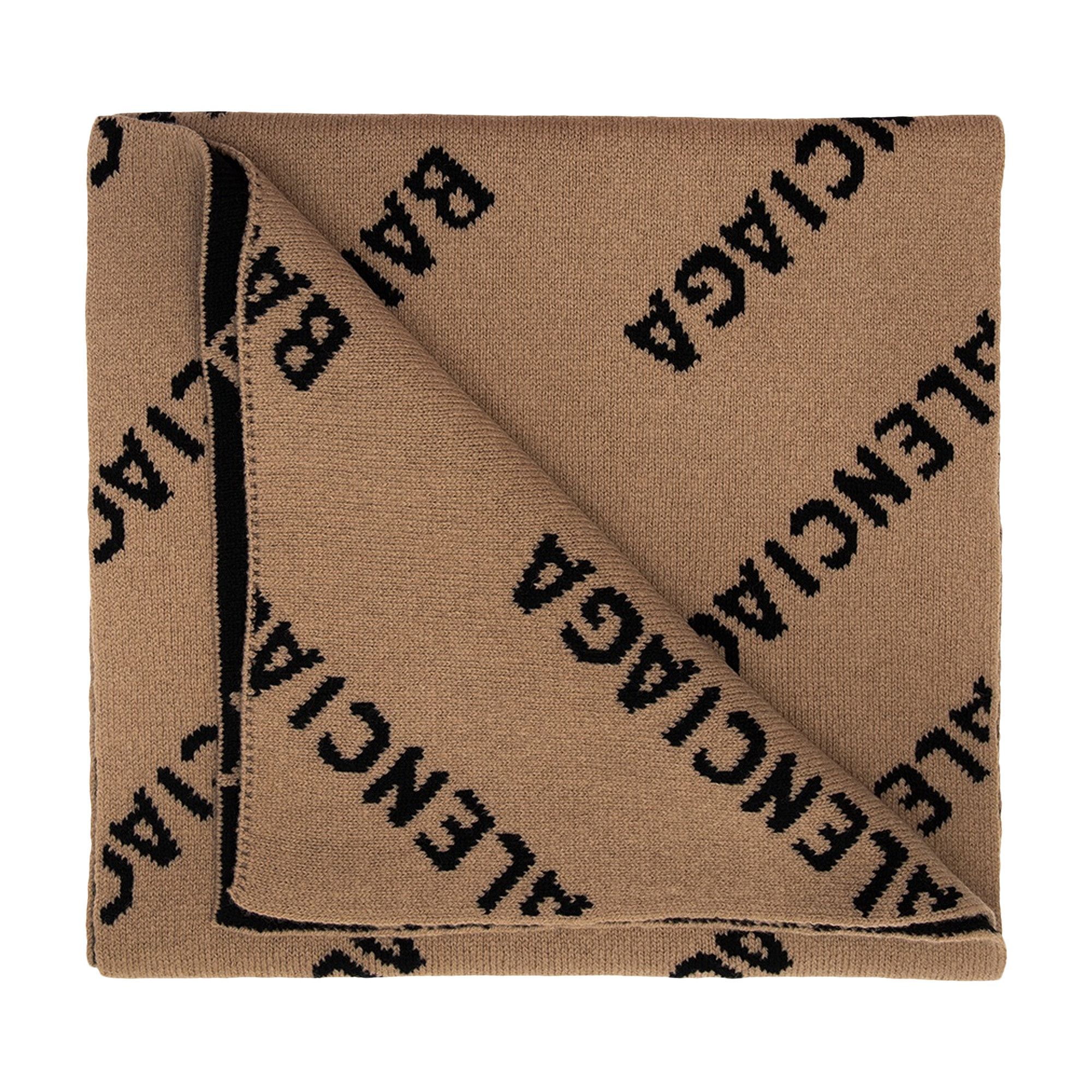 Buy Balenciaga All Over Logo Scarf Beige Black 633719 T1567 9364 GOAT