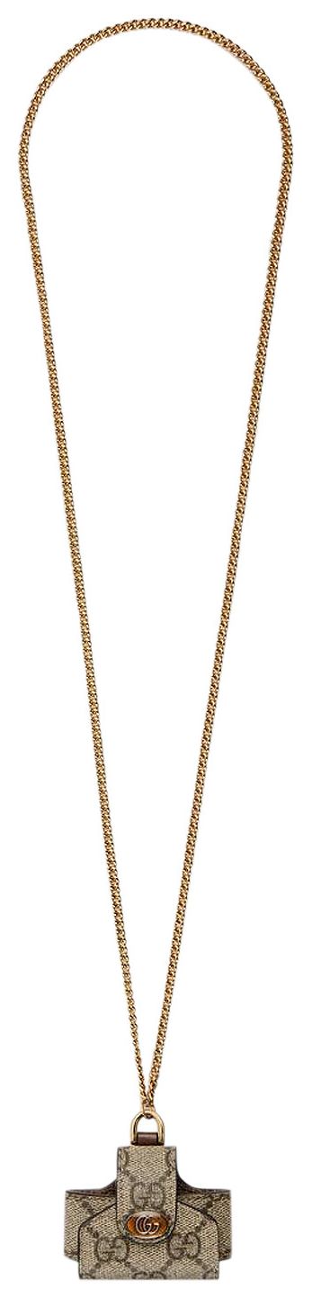 Gucci Ophidia Airpod Case With Chain BrownGold
