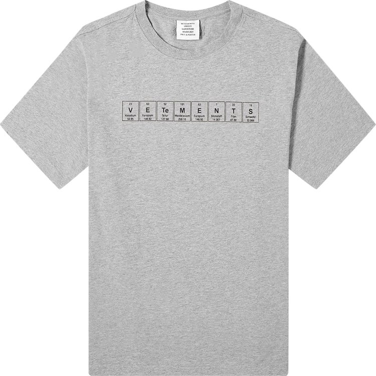 Vetements Chemical Logo T-Shirt 'Grey Melange'
