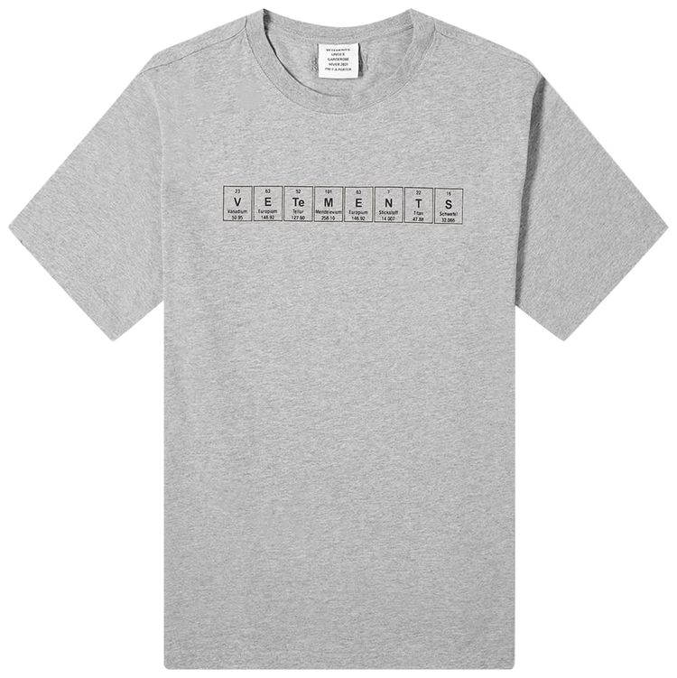 Vetements Chemical Logo T Shirt Grey Melange