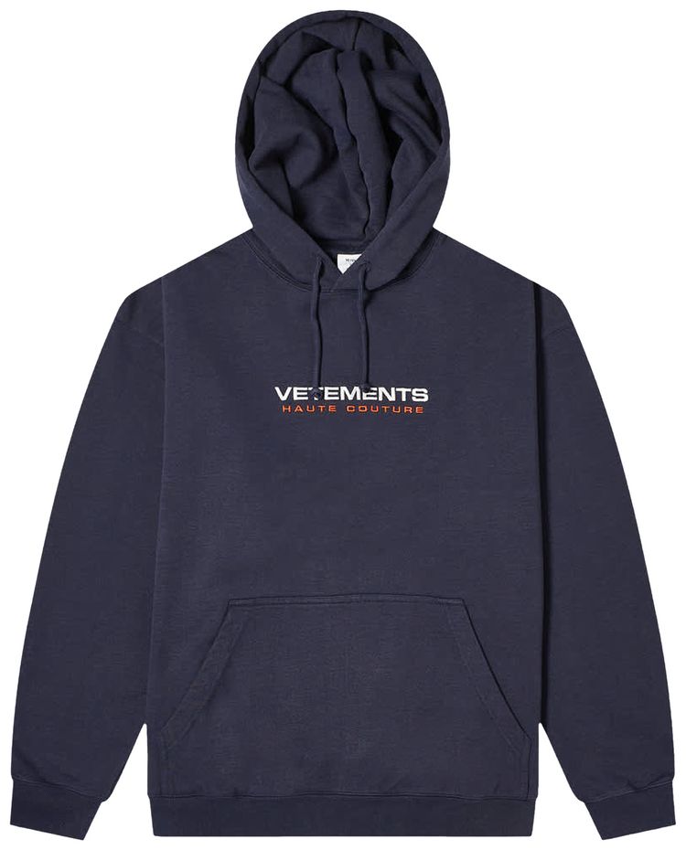 Vetements Logo Haute Couture Hoodie Navy