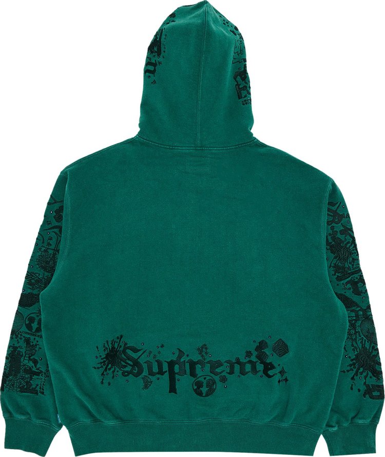 Supreme AOI Zip Up Hooded Sweatshirt Teal