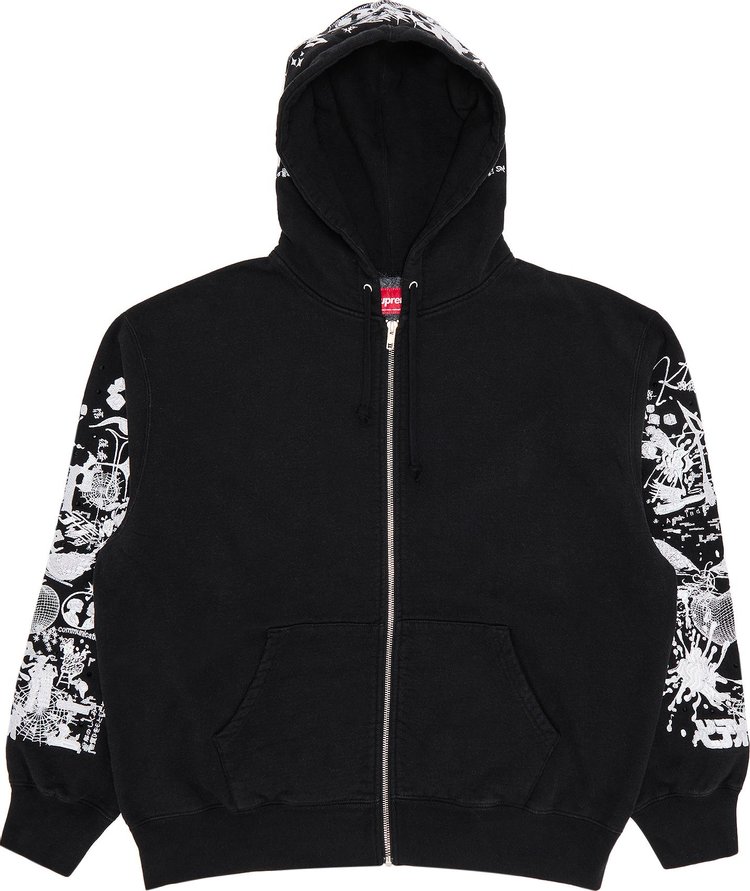 Supreme AOI Zip Up Hooded Sweatshirt Black