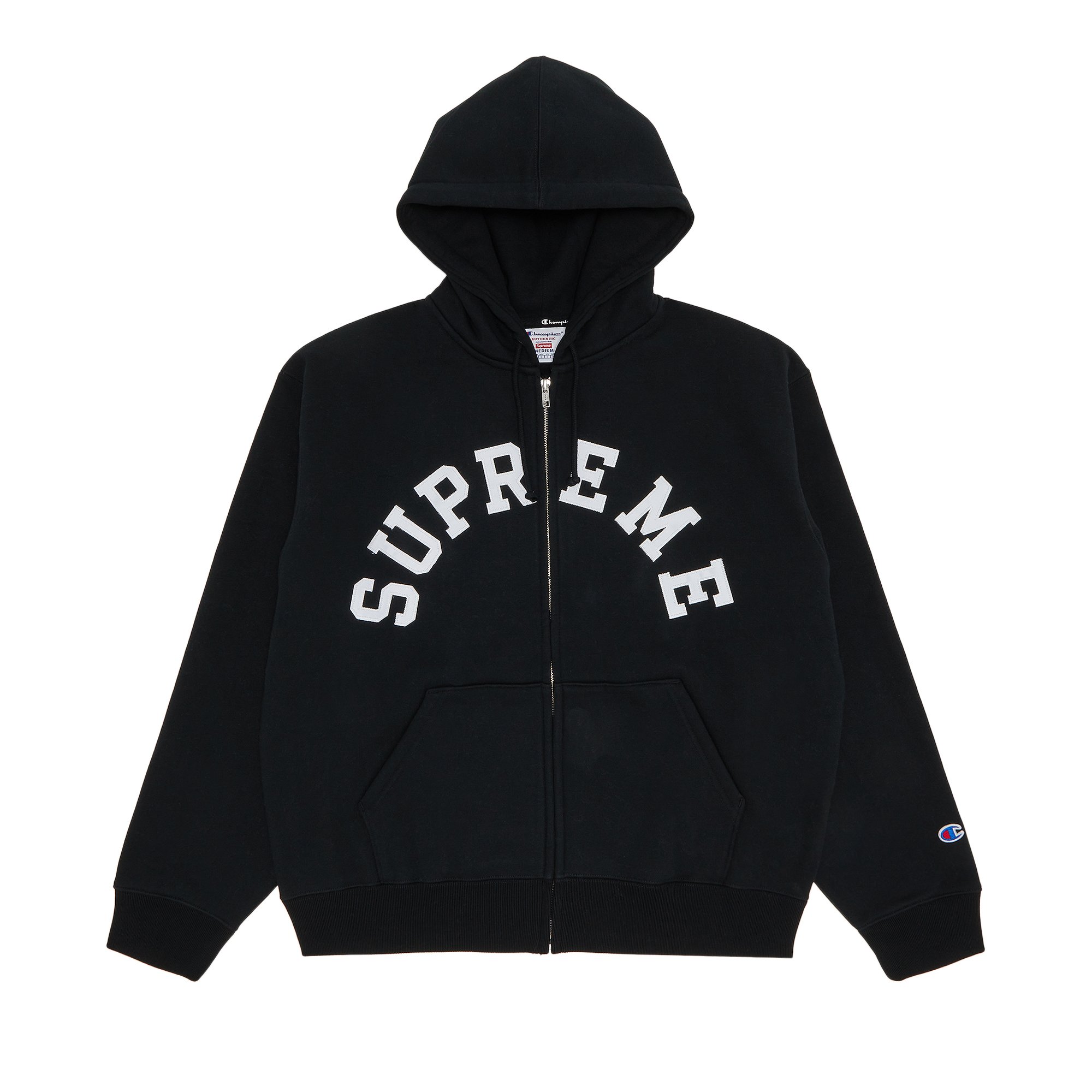 Supreme x Champion Zip Up Hooded Sweatshirt 'Black'