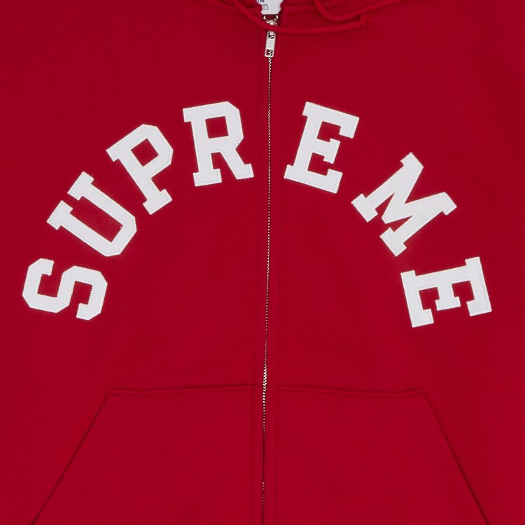 Supreme x Champion Zip Up Hooded Sweatshirt Red