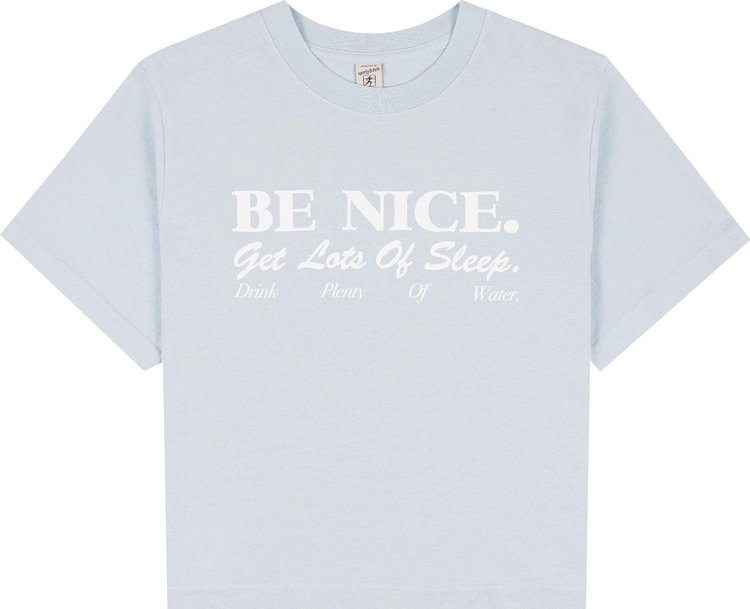 Sporty & Rich Be Nice Cropped Top 'Baby Blue'