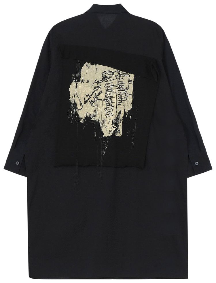 Yohji Yamamoto Side Slit Long Blouse Black