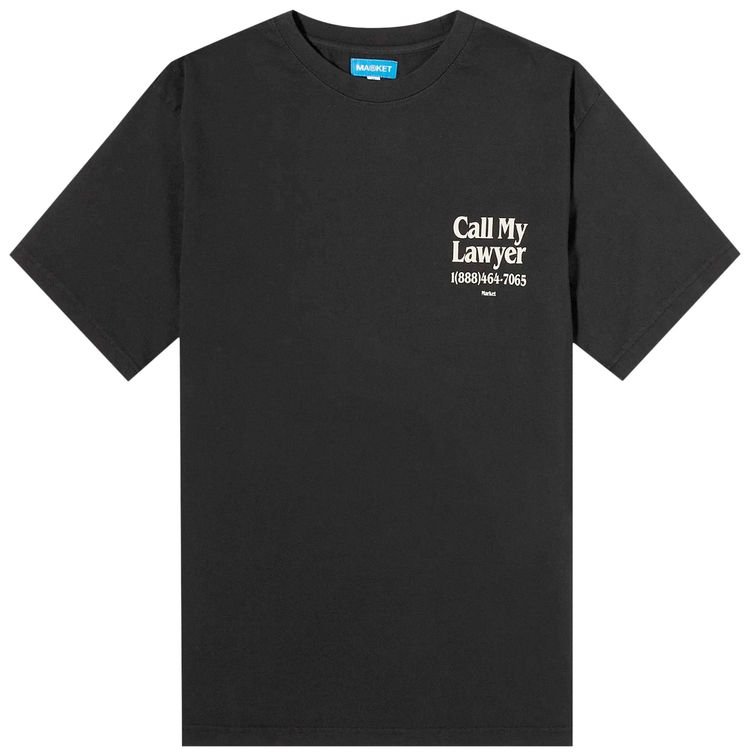 Market Call My Lawyer Tee Washed Black