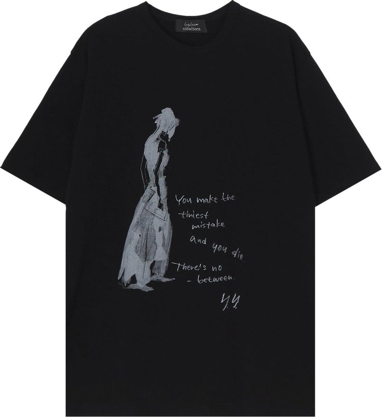 Yohji Yamamoto Short-Sleeve Printed T-Shirt 'Black'