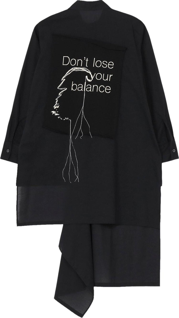 Yohji Yamamoto Asymmetric Long Blouse Black