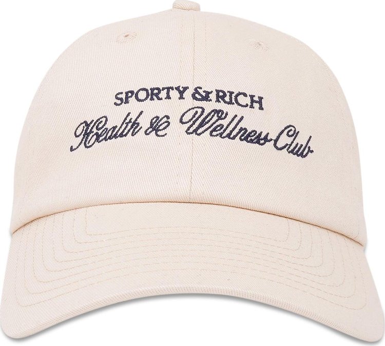 Sporty & Rich H&W Club Embroidered Hat 'Cream/Navy'