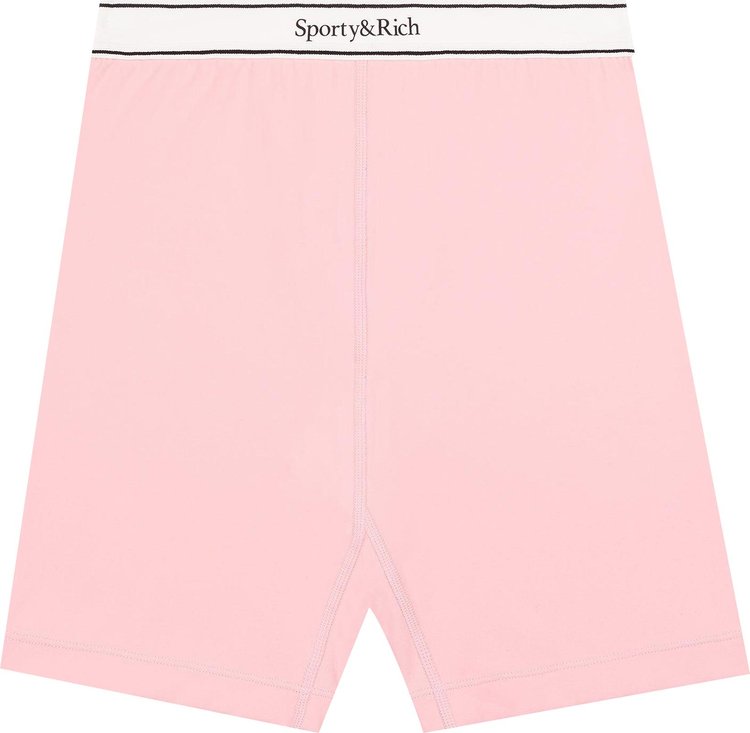 Sporty & Rich Serif Logo Biker Short 'Pink'