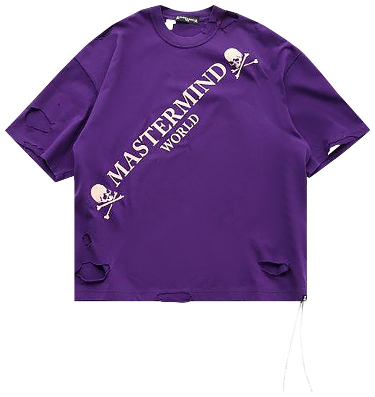Mastermind World Damaged Short Sleeve Tee Purple