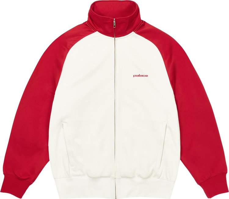 Palace Polyknit Track Jacket 'Truest Red/Soft White'