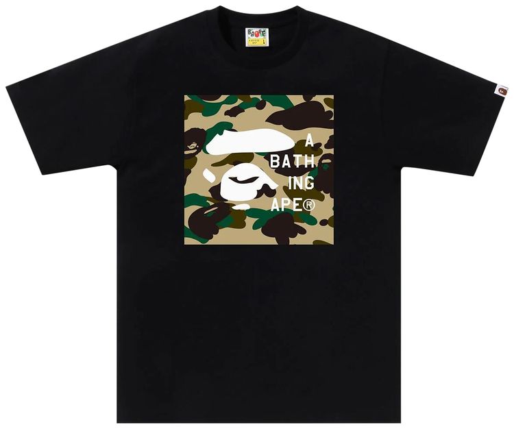 BAPE 1st Camo Face Tag Logo Tee Black