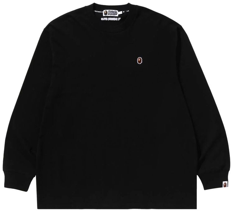 BAPE Ape Head One Point Long Sleeve Tee Black