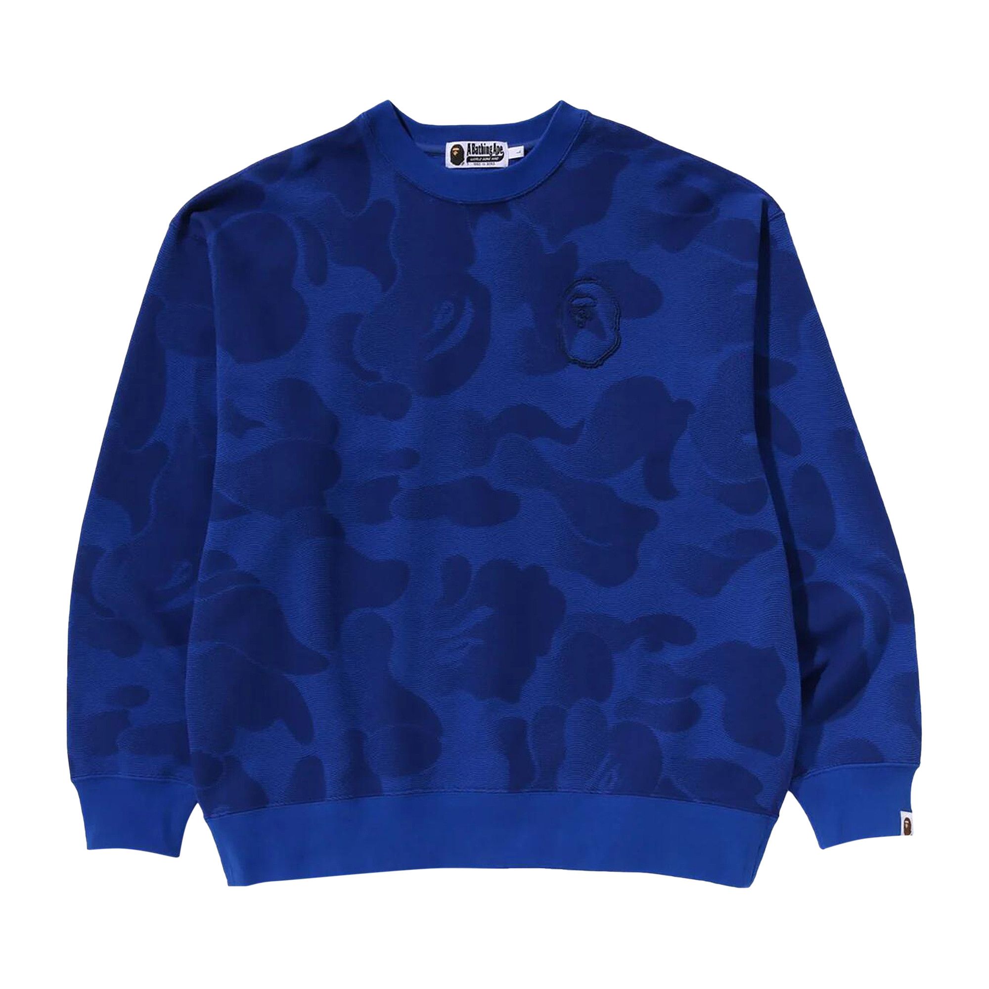Buy BAPE Ink Camo Ape Head Badge Crewneck Blue 1K30 113 304 BLUE GOAT CA