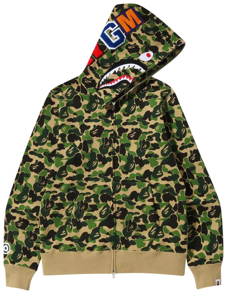 BAPE ABC Camo Shark Full Zip Hoodie Green