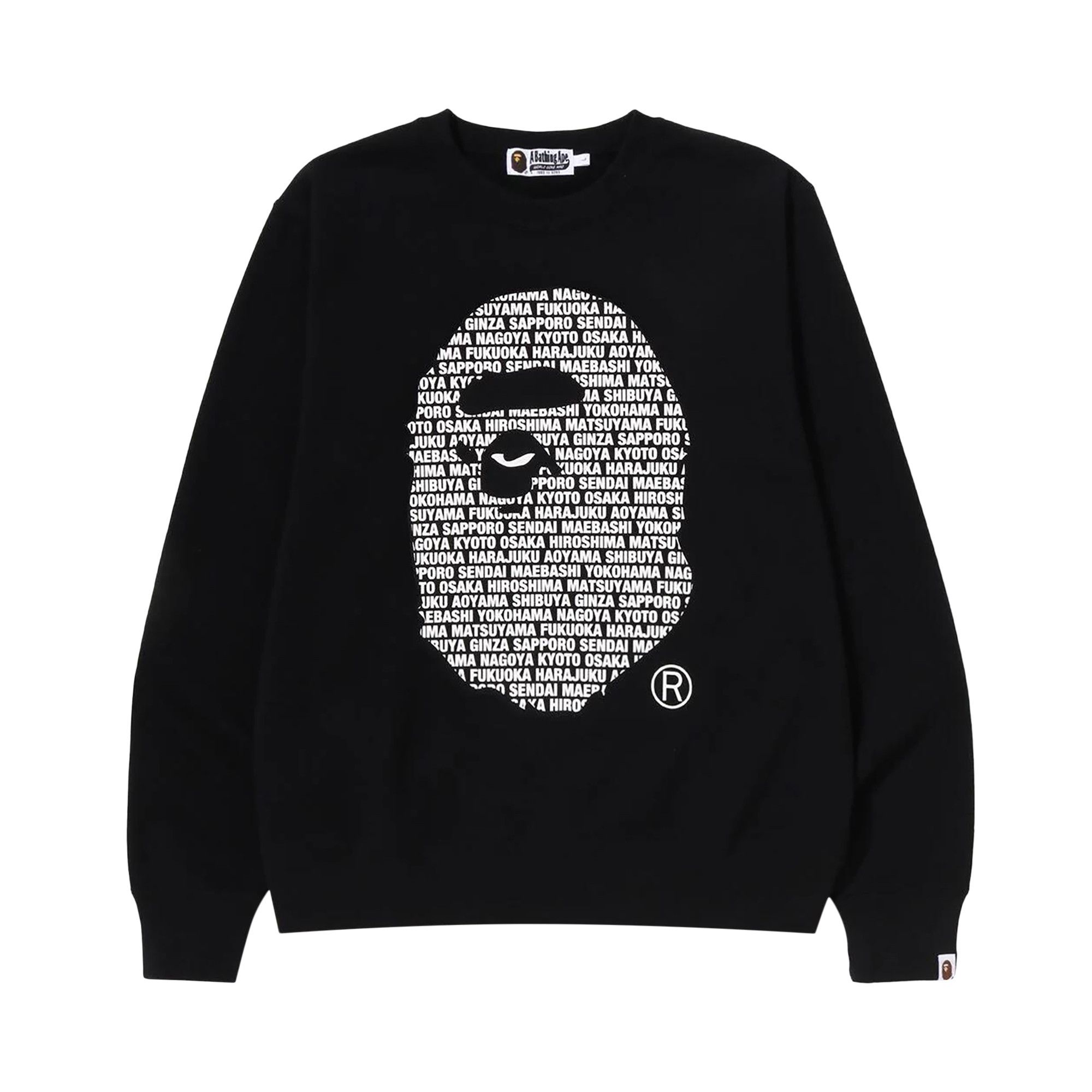 Buy BAPE Japan Ape Head Crewneck Sweatshirt 'Black' - 1K22 Buy BAPE Japan Ape Head Crewneck Sweatshirt 'Black' - 1K22