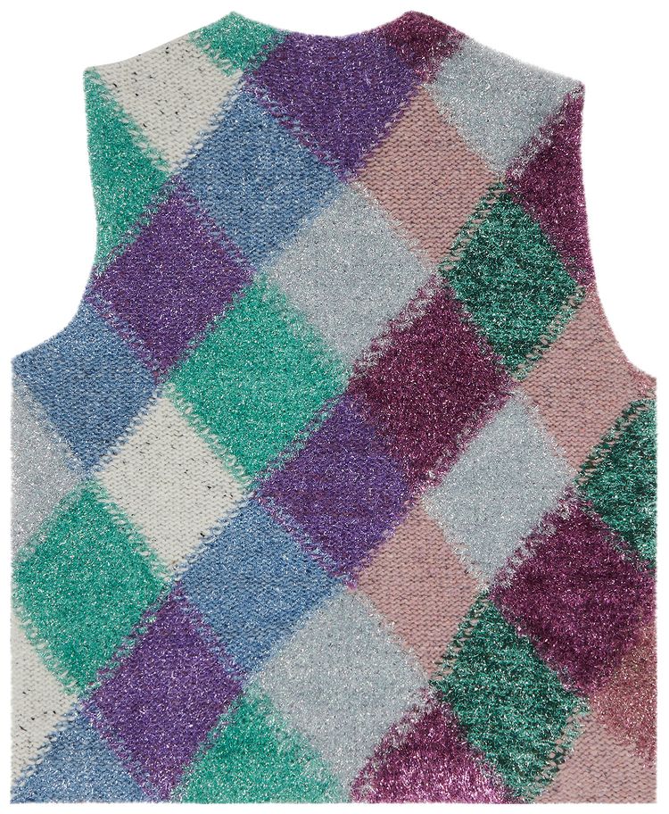 ERL Argyle Glitter Boxy Vest Multicolor