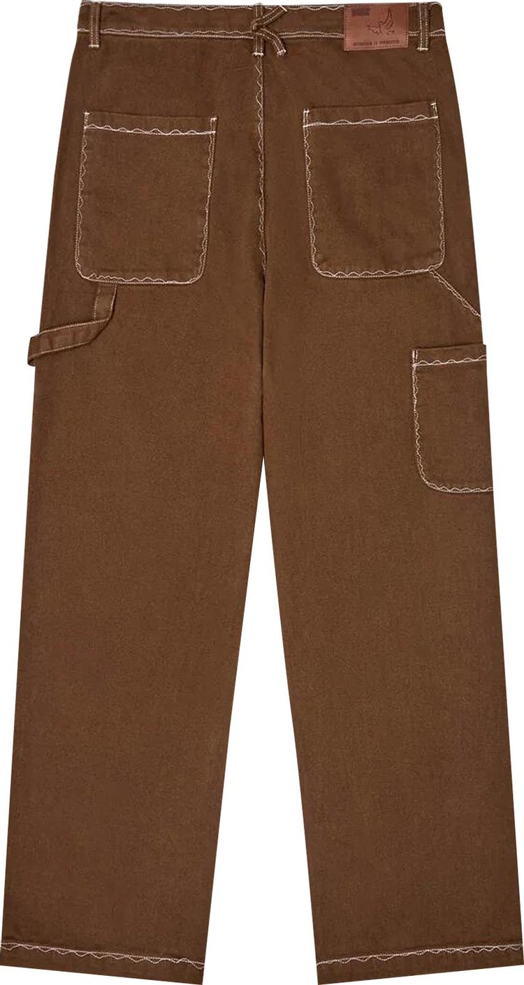 KidSuper Messy Stitched Work Pants Brown