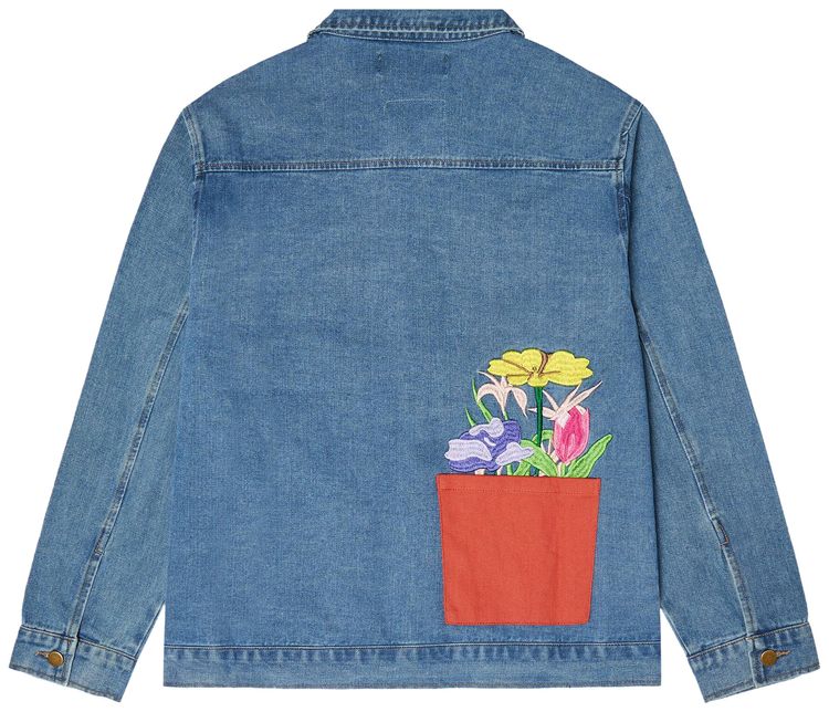 KidSuper Flower Pots Denim Jacket Blue