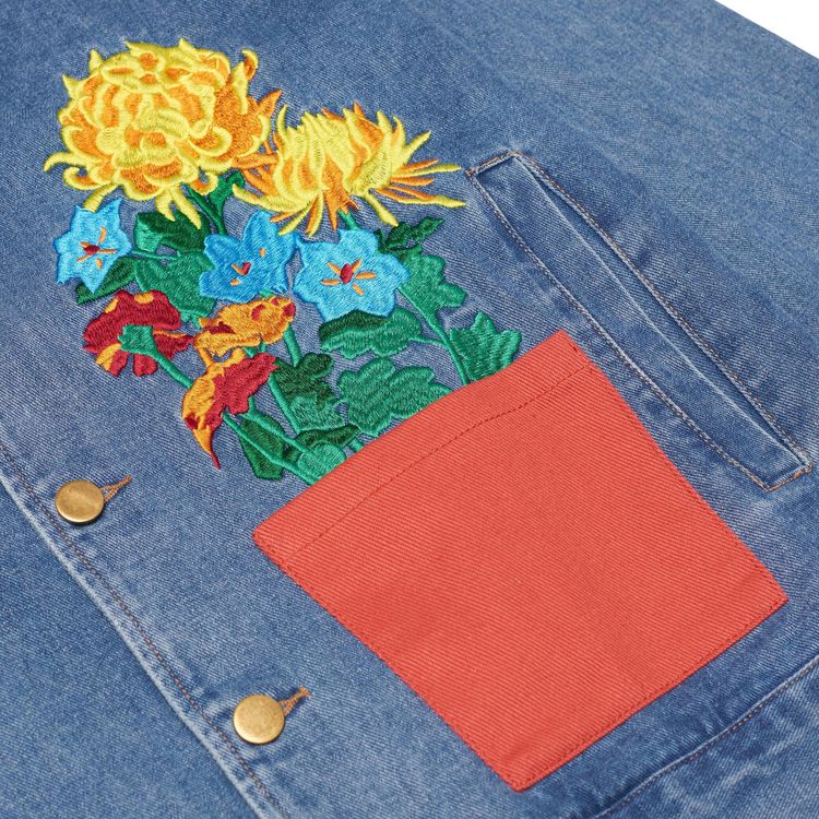 KidSuper Flower Pots Denim Jacket Blue
