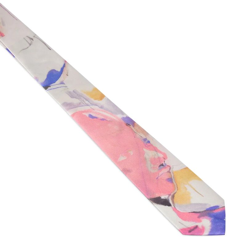 KidSuper Painted Printed Silk Tie Multicolor