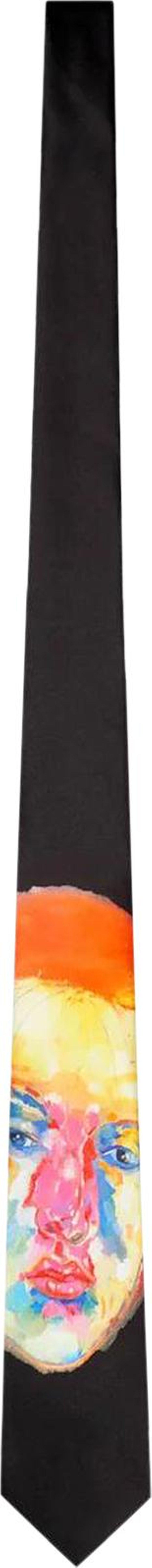 KidSuper Face-Printed Silk Tie 'Black'